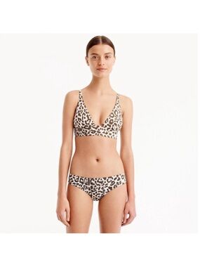 J.Crew leopard print bikini bottoms and a matching top Size M